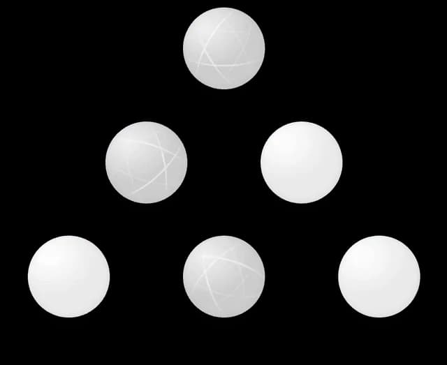 A tree structure of 3D spheres connected by lines